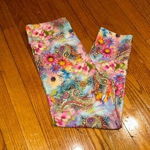 Paisley floral Capri leggings OS